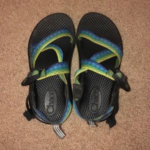 Girls Green and Blue Chacos
